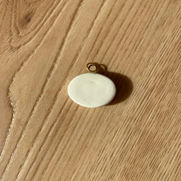 The Soot Spirit - Handmade Porcelain & 24K Gold Lustre Pendant - Picture 2 of 3